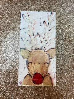 8" Reindeer Textured Wood Block