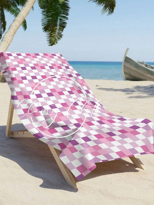 Beach Towel- Pink Checkered
