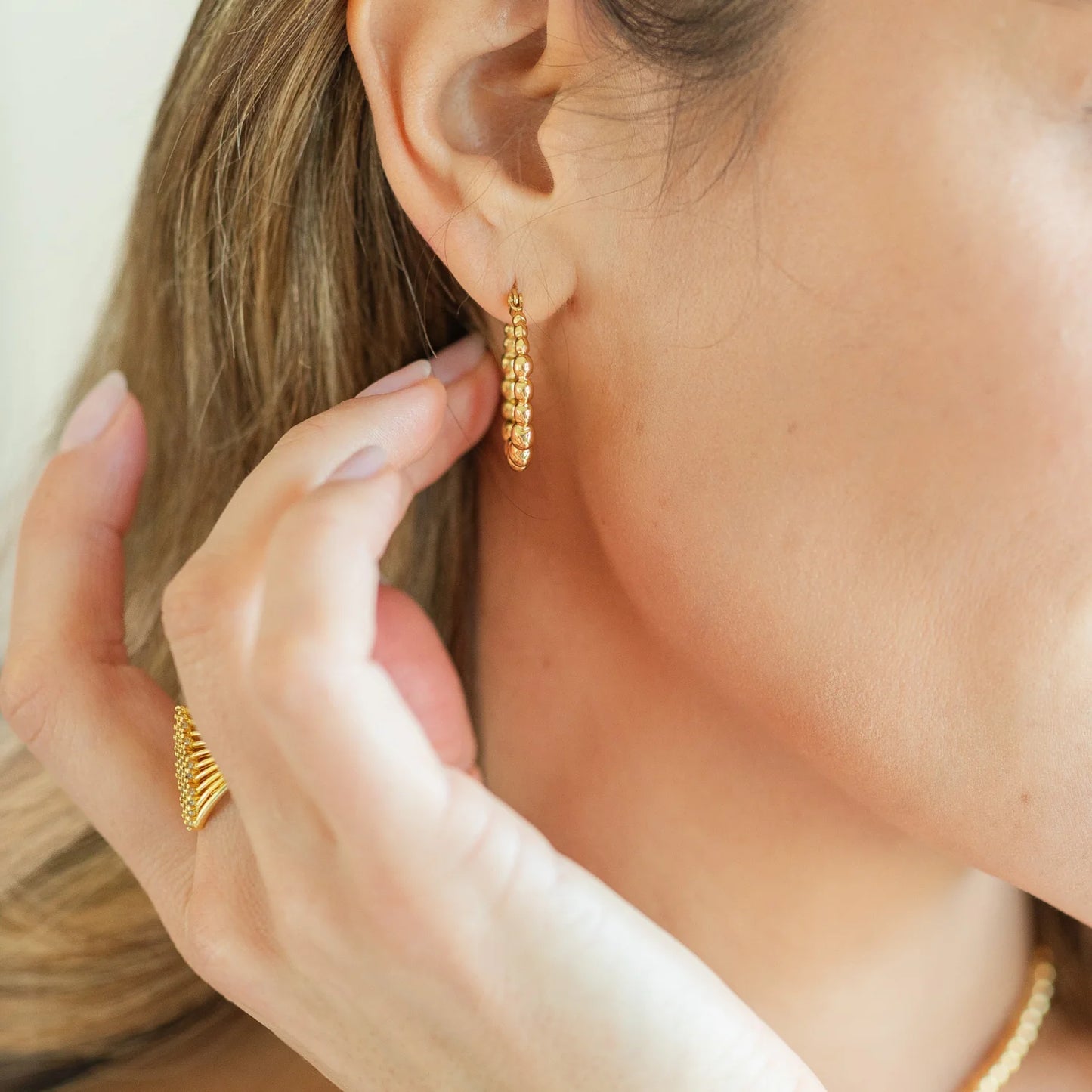 Beaded Latchback Hoops