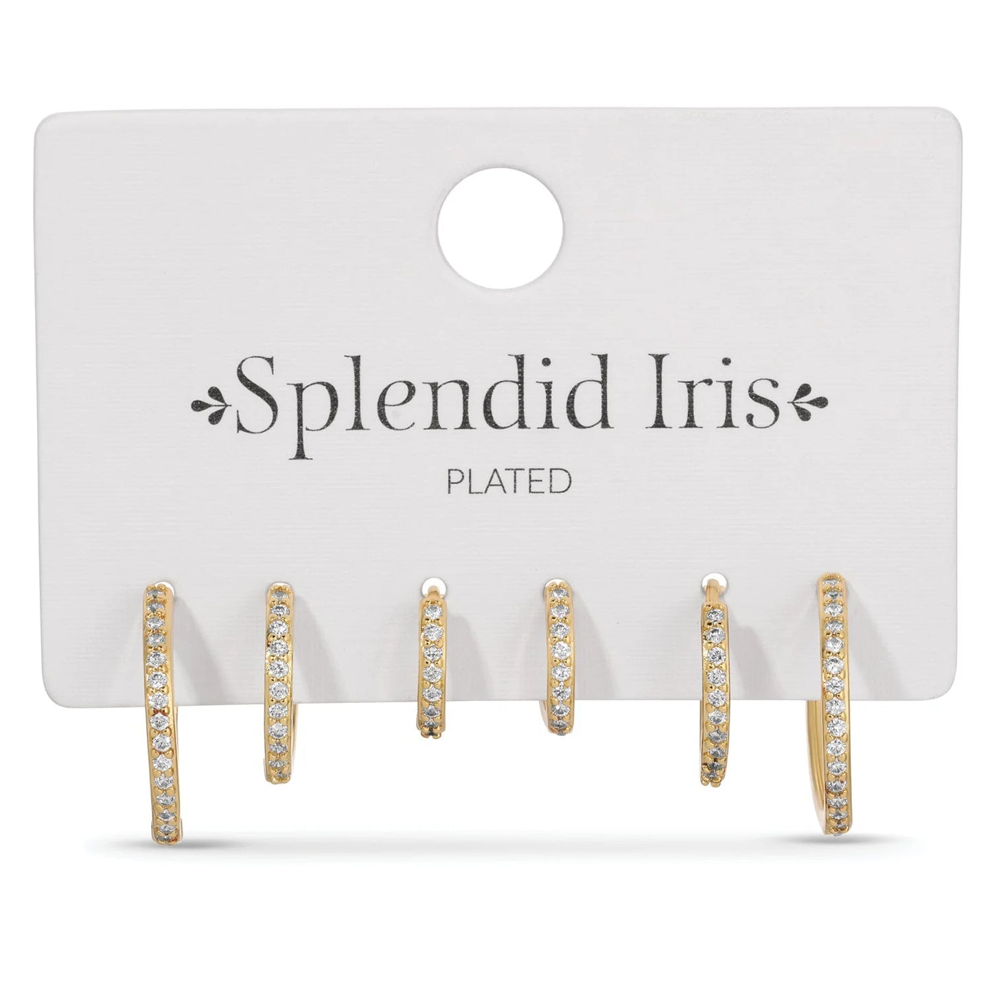 Combo Gold Delicate Paved Earrings