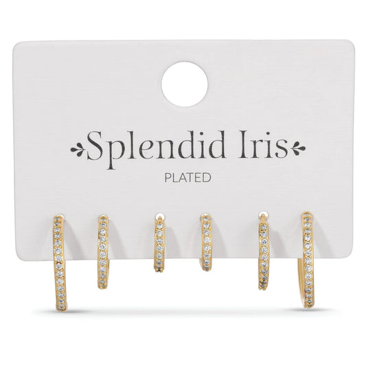 Combo Gold Delicate Paved Earrings