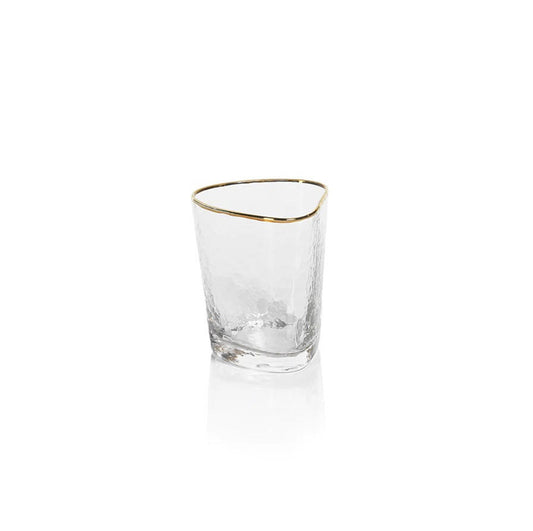 Triangular Glass w/Gold Rim