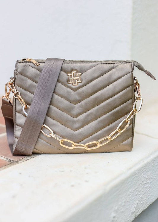 Ariana Quilted Crossbody BRONZE