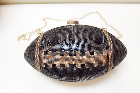 Rhinestone Football Clutch